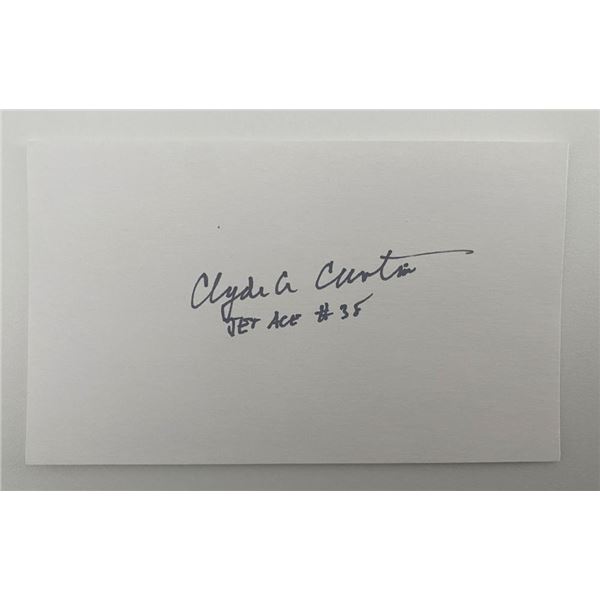 USAF Korean War Flying Ace Clyde A. Curtin Original Signature