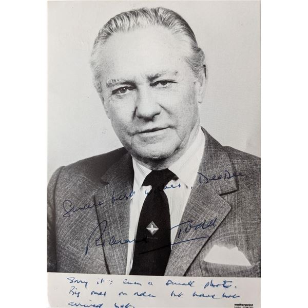 Richard Todd signed photo card
