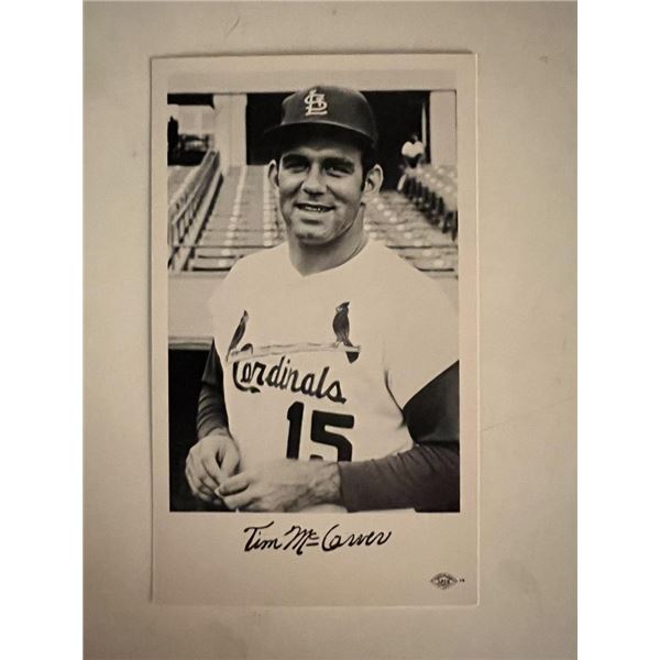 Tim McCarver facsimile signed photo. 3x5 inches