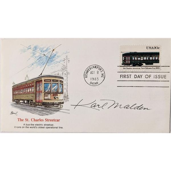 Actor Karl Malden signed envelope.