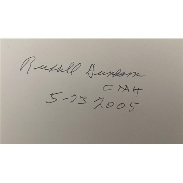 WWII Medal of Honor Russell E. Dunham original signature