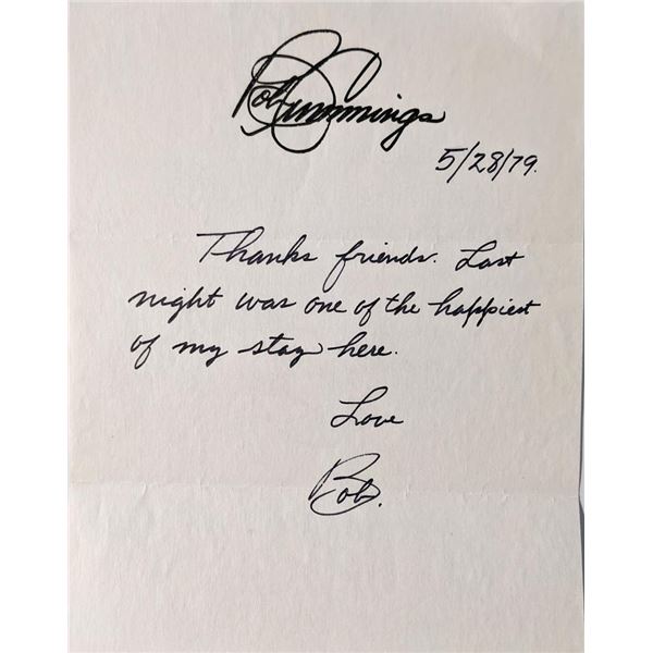 Bob Cummings signed letter