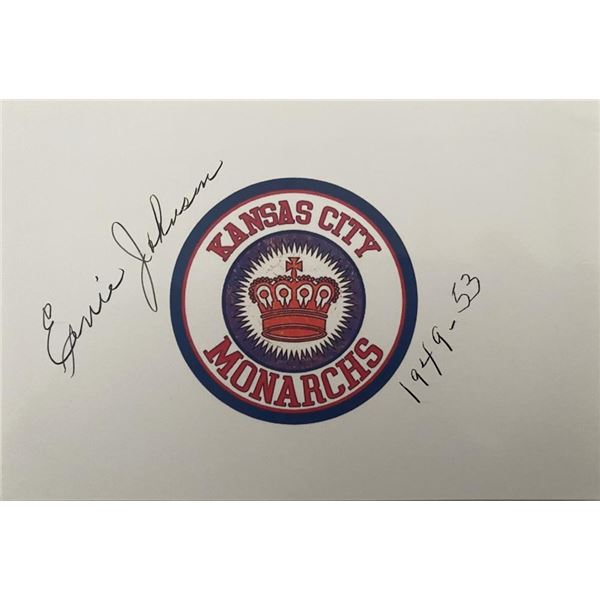KC Monarchs Baseball legend Ernie Johnson signed card