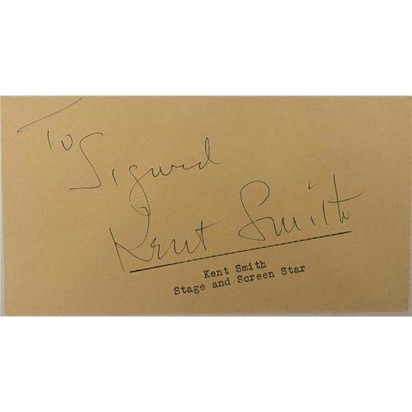 Actor Kent Smith Signature.
