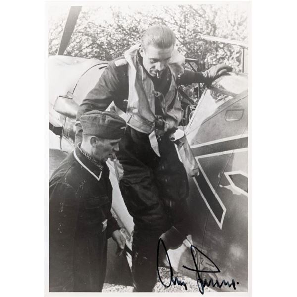 German Fighter Ace Adolf Josef Ferdinand Galland signed photo