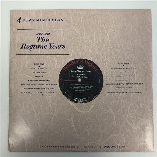 Down Memory Lane The Ragtime Years Album
