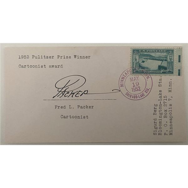 Cartoonist Fred L. Packer signed envelope