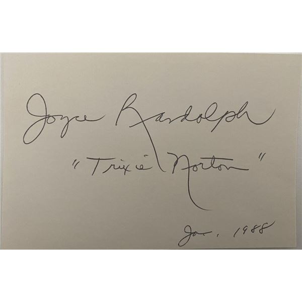 The Honeymooners Joyce Randolph original signature