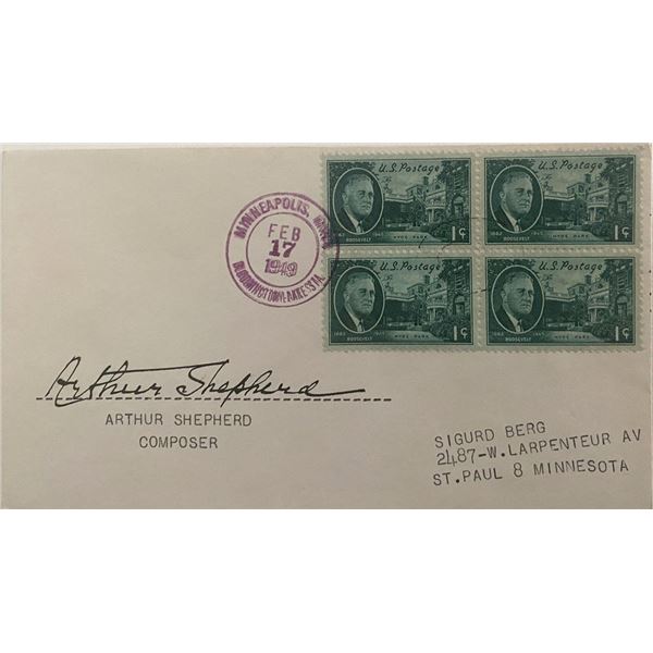 Composer Arthur Shepherd signed 1949 cover