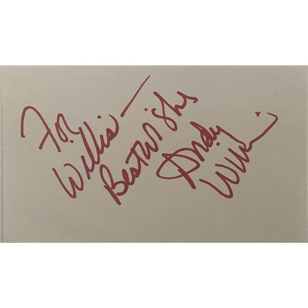 Andy Williams signed note