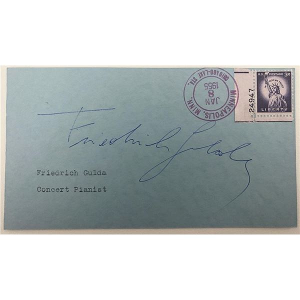 Concert Pianist Friedrich Gulda signed 1955 cover