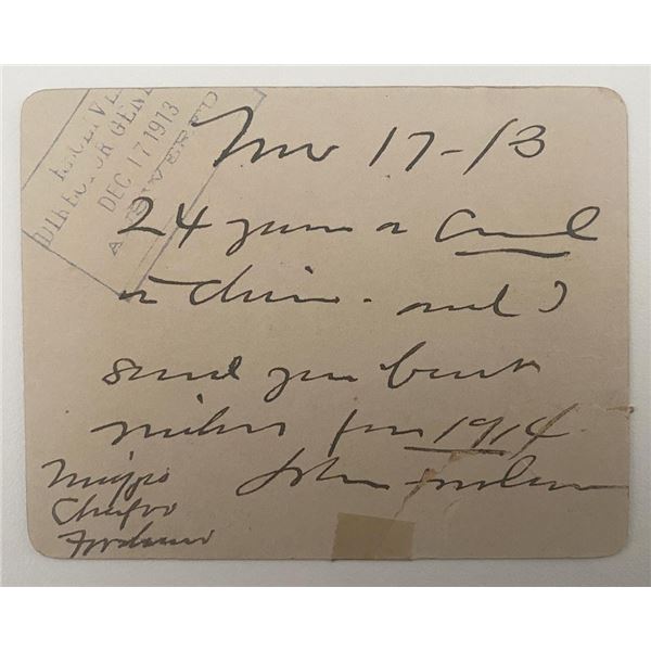 John Forslan signed note