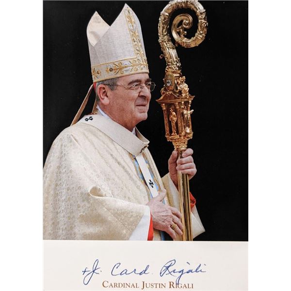 Cardinal Justin Rigali signed photo