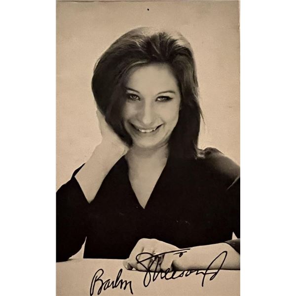 Barbra Streisand facsimile signed photo. 3x5 inches