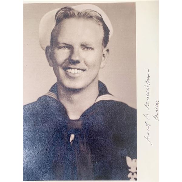 WWII D-Day Survivor Grant Gullickson Signed Photo