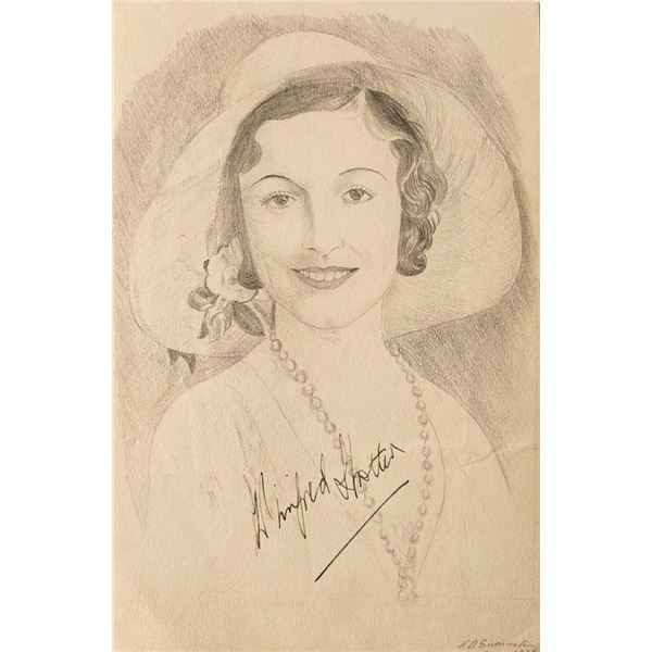 Winfred Shotter Signed Sketch