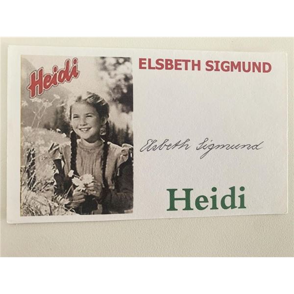 Elsbeth Sigmund signed card