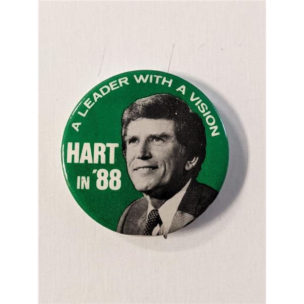 Disgrace Presidential Candidate Gary Hart 1988 Presidential Campaign Pin