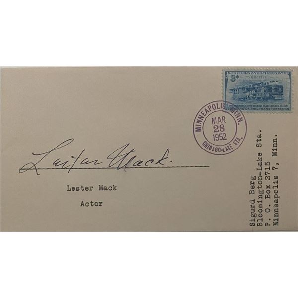 Lester Mack signed 1952 cover