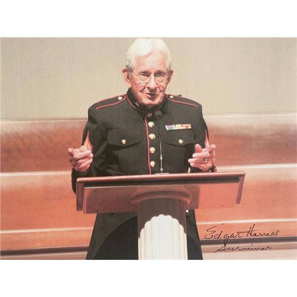 USS Indianapolis Survivor Edgar Harrell Signed Photo
