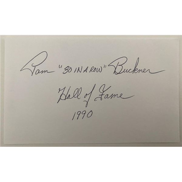 Bowling HOF 1990 Pam Buckner signed note