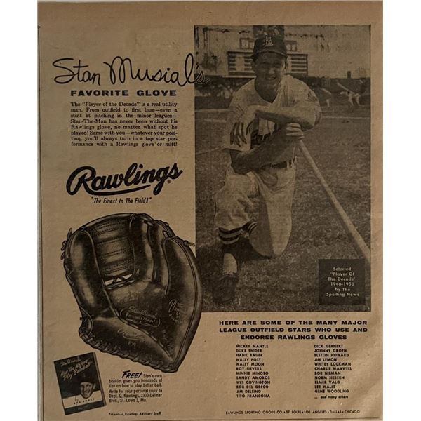 Stan Musial Rawlings magazine ad