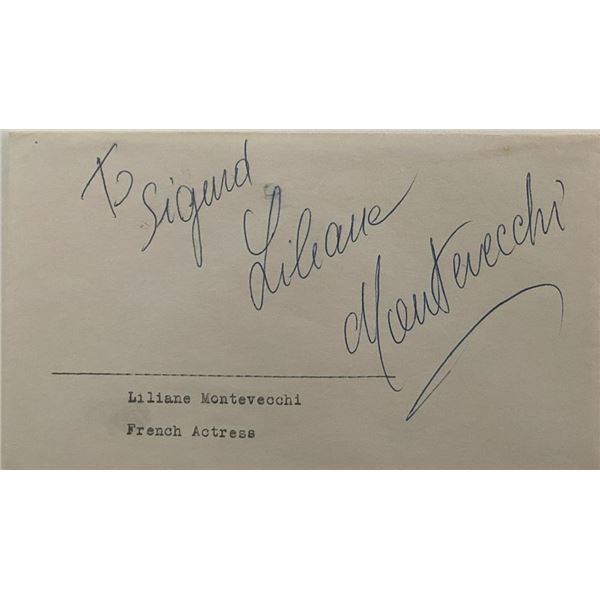 Liliane Montevecchi signed note