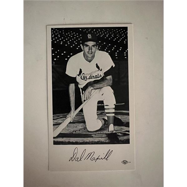 Dal Maxvill facsimile signed photo. 3x5 inches