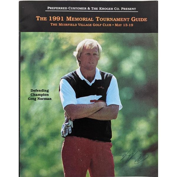 Masters Champion Greg Norman signed 1991 Memorial Tournament Guide
