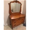 Antique dresser with mirror measures 46" x 21" with mirror approximately 781 inches tall