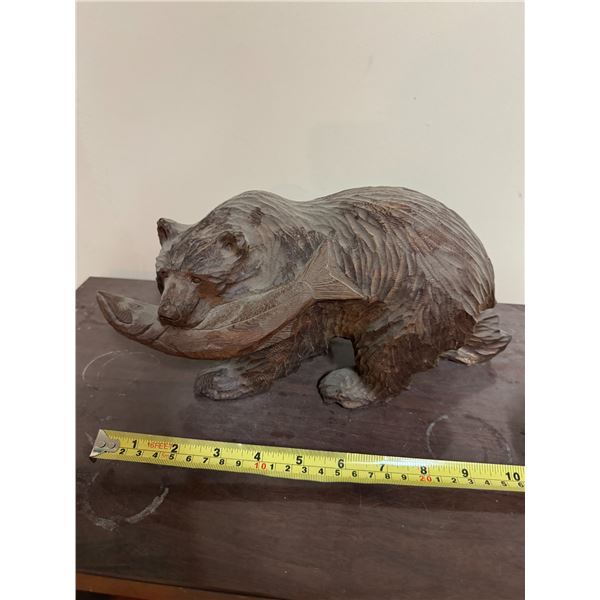 Hand carved wood bear