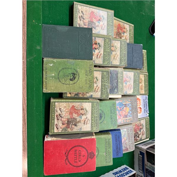 Vintage books, bunny Brown, the Bobey twins the curly tops and more