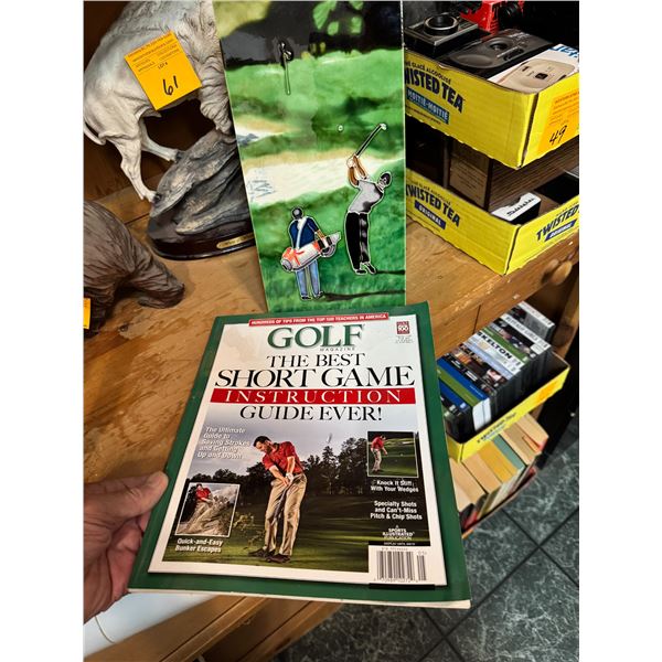Golf magazine and tile decor