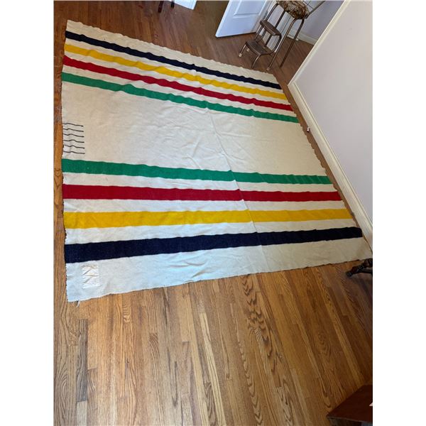 Vintage Hudson Bay six stripe wool blanket