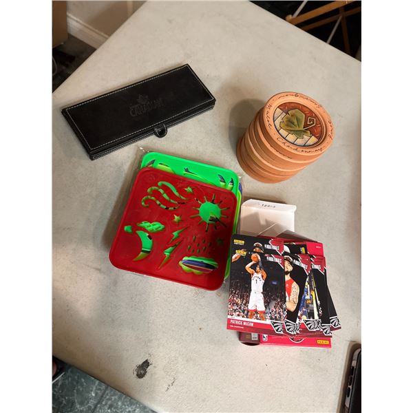 Basketball cards coasters, stencils, etc.