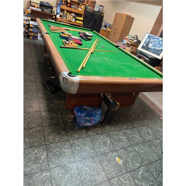 Brunswick anniversary, pool table and pool accessories