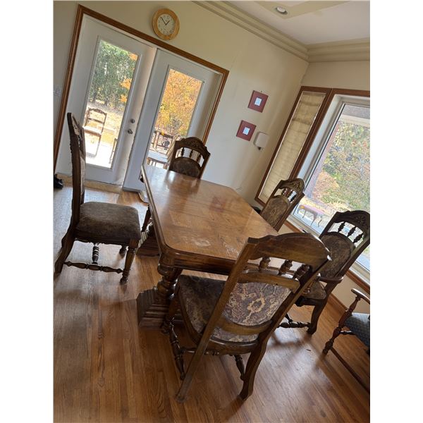 Table and six chairs