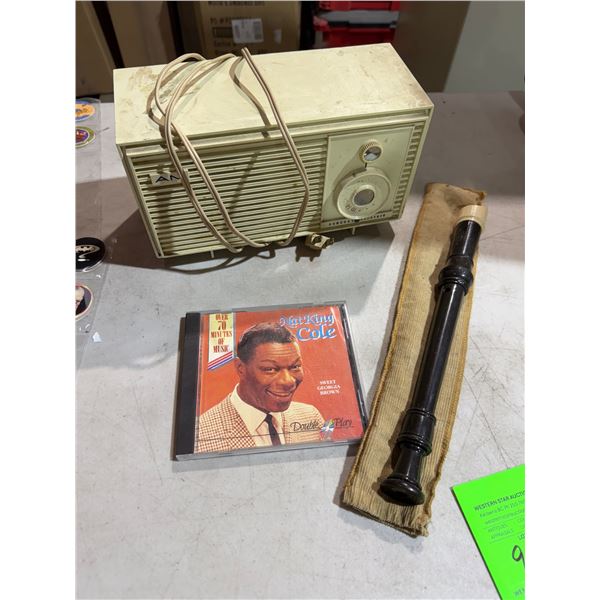 Vintage radio recorder and Nat King Cole CD