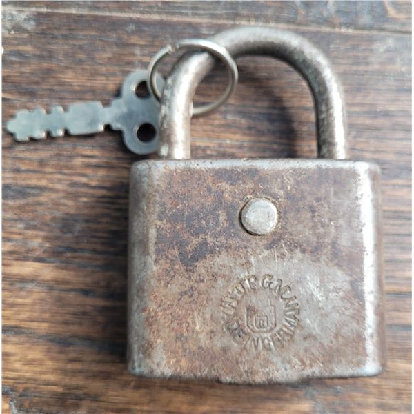 Old Padlock with key, made In Germany