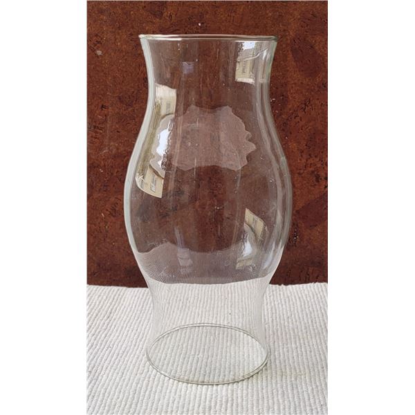 Glass shade for oil lantern.  Inside dimensions are 3 1/4" and 3 1/8", 8 1/2" tall