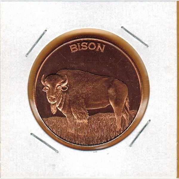 1 OUNCE COPPER -  .999 FINE - BISON
