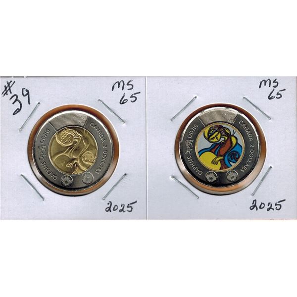 2025 LIFE & ART of DAPHINE ODJIG $2.00 COIN - Coloured and non Coloured