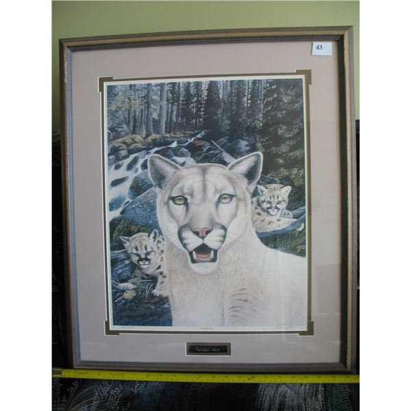 FRAME PRINT -  "WATCHFUL MOM" by John Stone - 234 / 1500  - Framed  27  x 23 inches