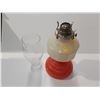 Image 4 : Red & White oil lamp with globe