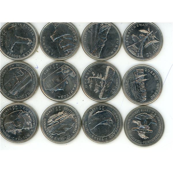 Lot of Canadian Provinces 25 Cent Coins 1867-1992