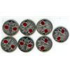Image 1 : (7) Canadian 25 Cent Coins 1945-2010 Double Poppy Veteran Colored Design