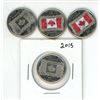 Image 1 : (4) Canadian 25 Cent Coins 50 Years Celebration (2) Colored