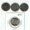 Image 2 : (4) Canadian 25 Cent Coins 50 Years Celebration (2) Colored