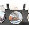 Image 3 : (3) Collection of three commemorative porcelain plates "Steam on the CPR" by artist Theodore A. Xara
