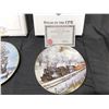 Image 4 : (3) Collection of three commemorative porcelain plates "Steam on the CPR" by artist Theodore A. Xara